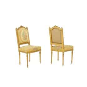 Gilded Wood Chairs, Pair, Louis XVI period