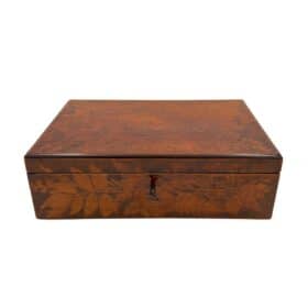 Late Biedermeier Jewelry Box, Printed beech, Germany circa 1840