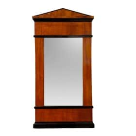 Biedermeier Cherry Wood Wall Mirror, Ebonized, South Germany, circa 1820