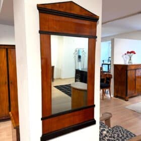 Biedermeier Cherry Wood Wall Mirror, Ebonized, South Germany, circa 1820