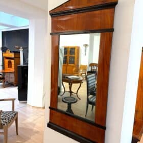 Biedermeier Cherry Wood Wall Mirror, Ebonized, South Germany, circa 1820