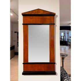 Biedermeier Cherry Wood Wall Mirror, Ebonized, South Germany, circa 1820
