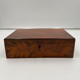 Late Biedermeier Jewelry Box, Printed beech, Germany circa 1840