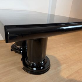 Art Deco Dining Table, Black Piano Lacquer, France, circa 1930