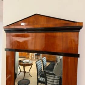 Biedermeier Cherry Wood Wall Mirror, Ebonized, South Germany, circa 1820