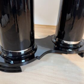 Art Deco Dining Table, Black Piano Lacquer, France, circa 1930