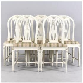 Gustavian Dining Chairs, Mixed Set of 11, 20th century