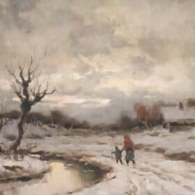 Oil Painting on Canvas, Winter Landscape, Signed Karpoff
