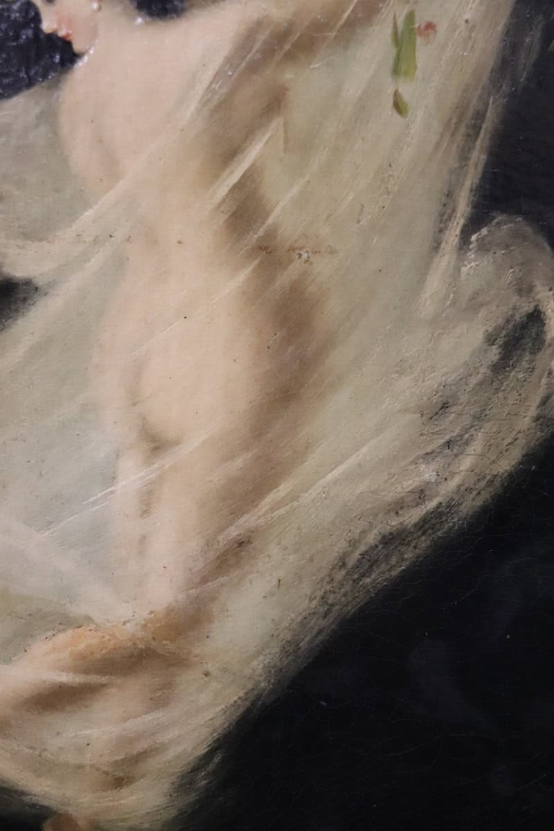 Italian 19th Century Antique Oil Painting on Board, Allegory of Spring - Image 4