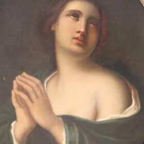 Religious Oil Painting, Canvas, Mary Magdalene in Prayer