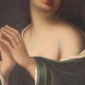 Religious Oil Painting, Canvas, Mary Magdalene in Prayer