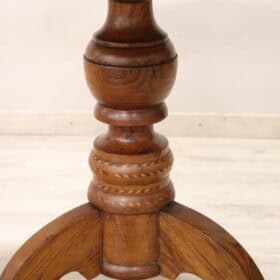 Mid 19th Century Italian Louis Philippe Antique Round Table in Inlaid Walnut