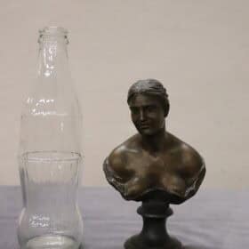 Small Bronze Sculpture, Signed Gemito, Bust of a Young Woman