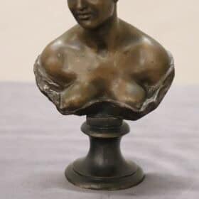 Small Bronze Sculpture, Signed Gemito, Bust of a Young Woman