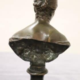 Small Bronze Sculpture, Signed Gemito, Bust of a Young Woman