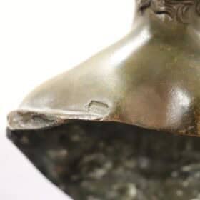 Small Bronze Sculpture, Signed Gemito, Bust of a Young Woman