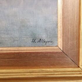 Italian Oil Painting on Board, Gulf of Naples, Signed U. Allason