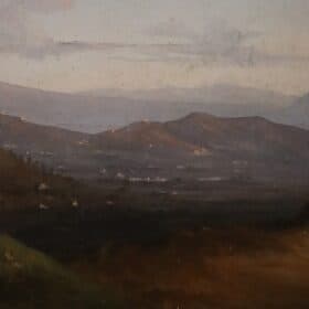 Italian 19th Century Painting, Oil on Canvas, View of Naples