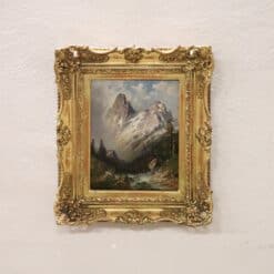 Alternative view of 20th-Century Alpine Landscape Oil Painting