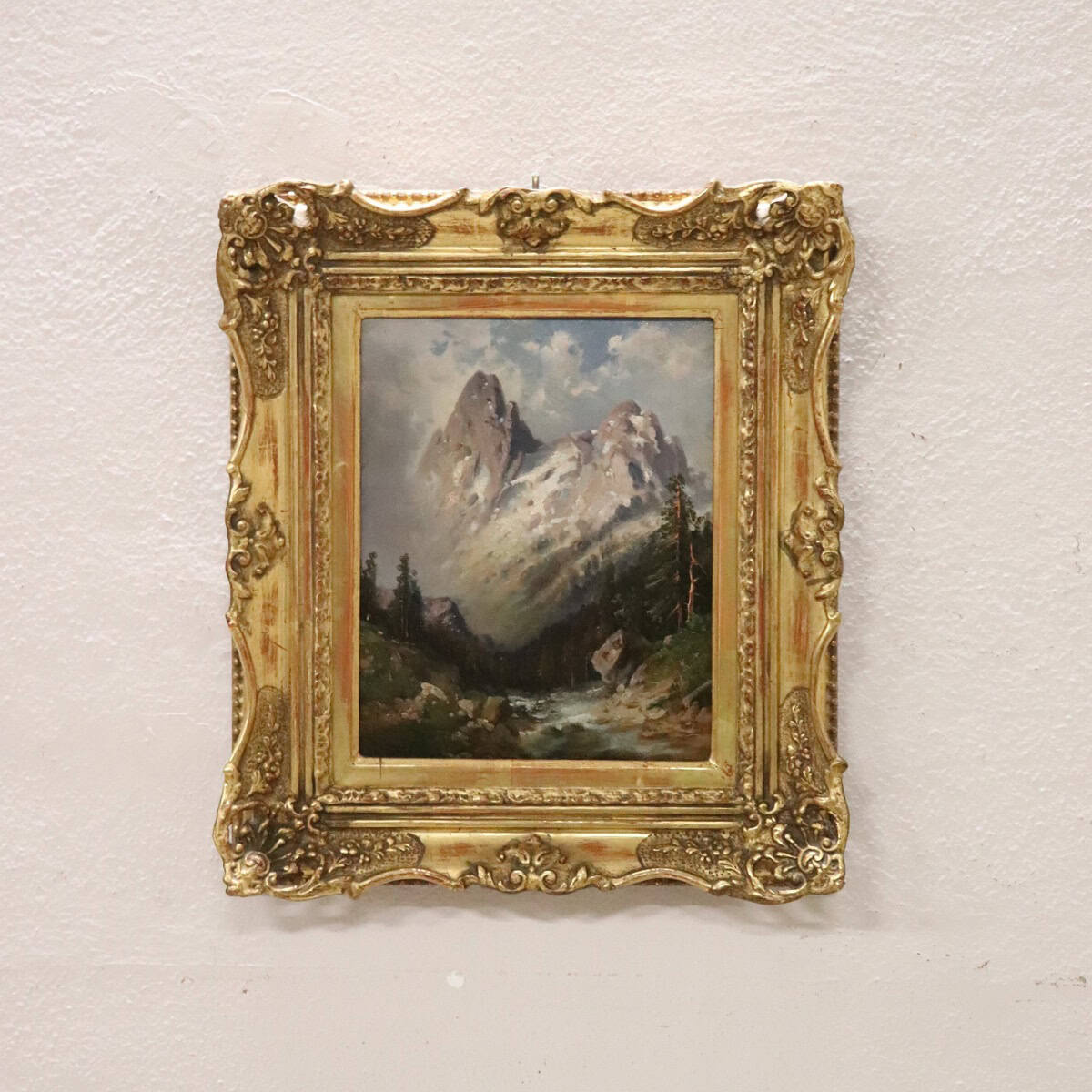 20th-Century Alpine Landscape Oil Painting - Image 2