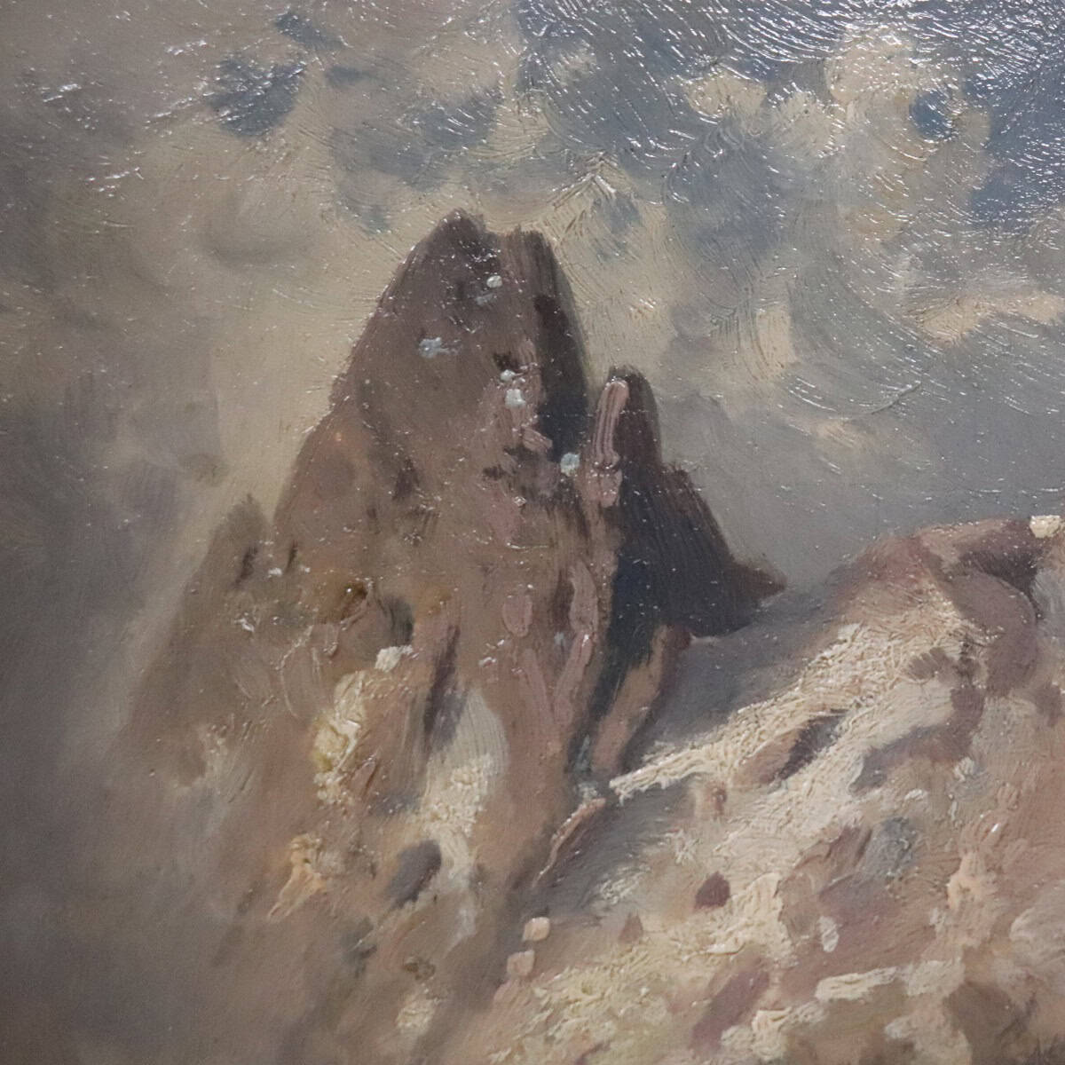 20th-Century Alpine Landscape Oil Painting - Image 4