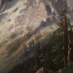 20th-Century Alpine Landscape Oil Painting