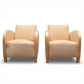 Art Deco Birch Armchairs, Early 20th Century Swedish Antique