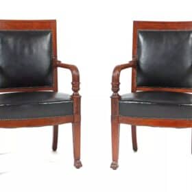 Pair of French Empire Armchairs, France 1800-1810