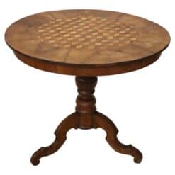 Mid 19th Century Italian Louis Philippe Antique Round Table in Inlaid Walnut