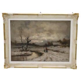 Oil Painting on Canvas, Winter Landscape, Signed Karpoff