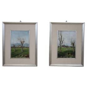 Pair of Italian Oil Paintings, Early 20th Century, Countryside