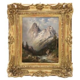 20th-Century Alpine Landscape Oil Painting