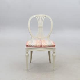 Swedish Gustavian Dining Chairs, Oval Back, Set of 6