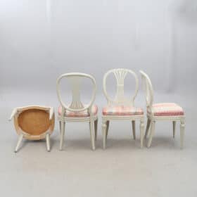 Swedish Gustavian Dining Chairs, Oval Back, Set of 6