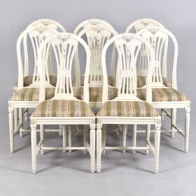 Gustavian Dining Chairs, Mixed Set of 11, 20th century