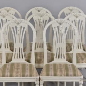 Gustavian Dining Chairs, Mixed Set of 11, 20th century