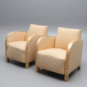 Art Deco Birch Armchairs, Early 20th Century Swedish Antique