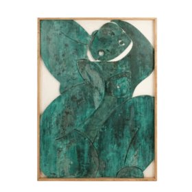 “Sortez du cadre!” Bas-relief, Weathered Wood, Contemporary