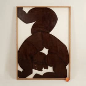 “Les Jumeaux” Bas-relief, Weathered Wood, Contemporary