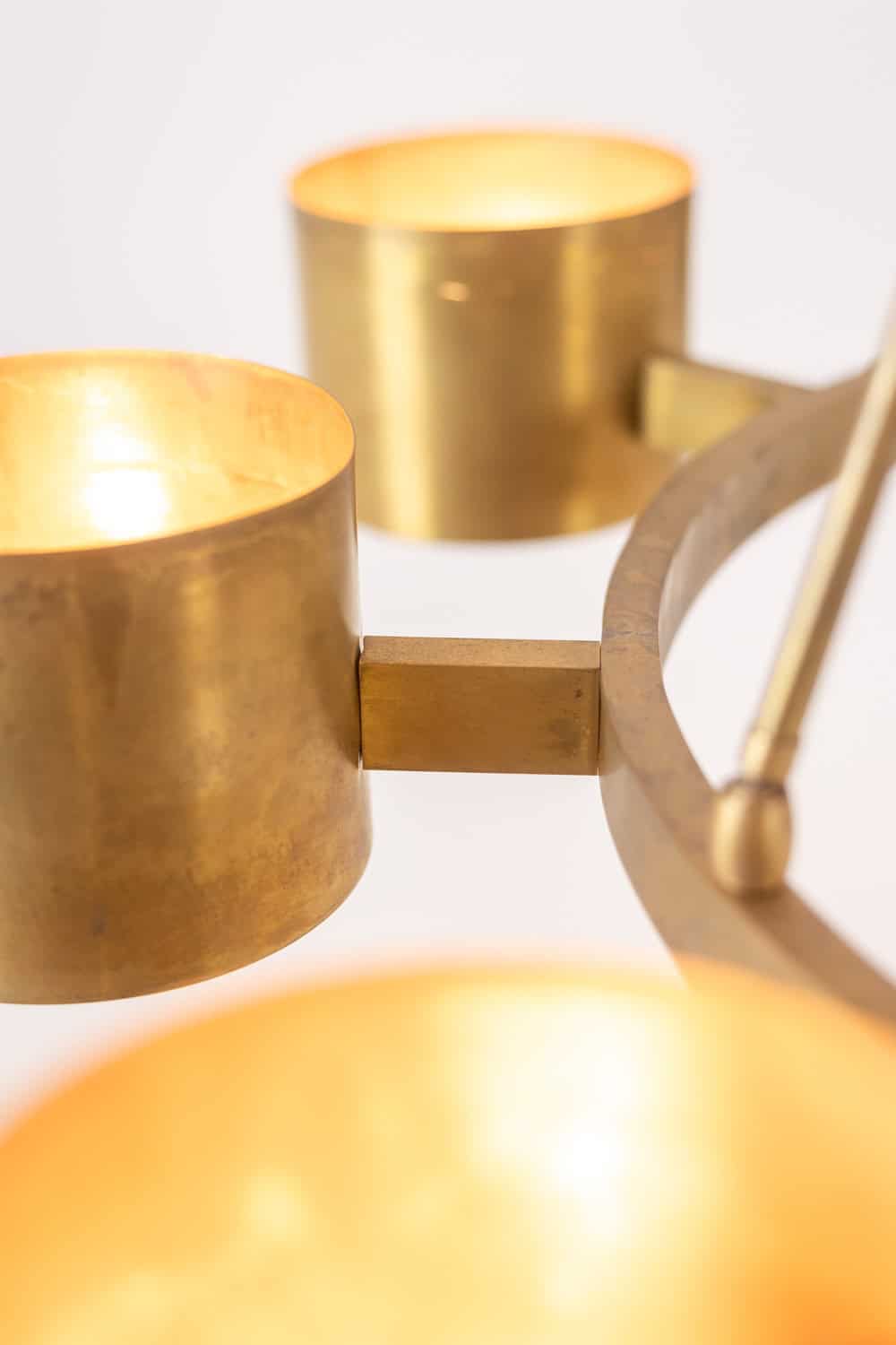 Circular Chandelier, Matte Golden Brass, Contemporary - Image 3
