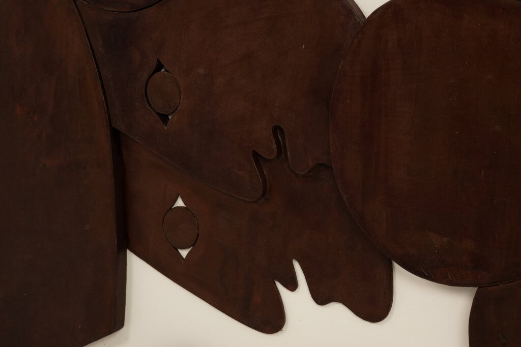 “Les Jumeaux” Bas-relief, Weathered Wood, Contemporary - Image 3