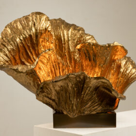 Chrystiane Charles Bronze Lamp, for Maison Charles, Signed