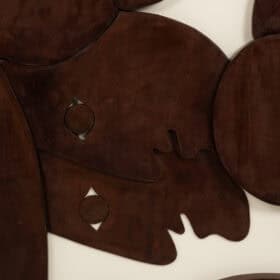 “Les Jumeaux” Bas-relief, Weathered Wood, Contemporary