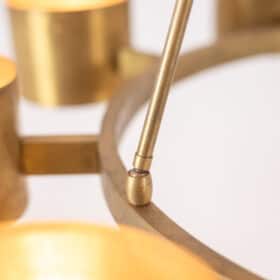 Circular Chandelier, Matte Golden Brass, Contemporary