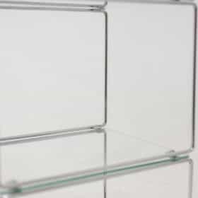 Set of 3 Shelves, Chrome-plated Metal and Glass, 1970s