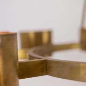 Circular Chandelier, Matte Golden Brass, Contemporary