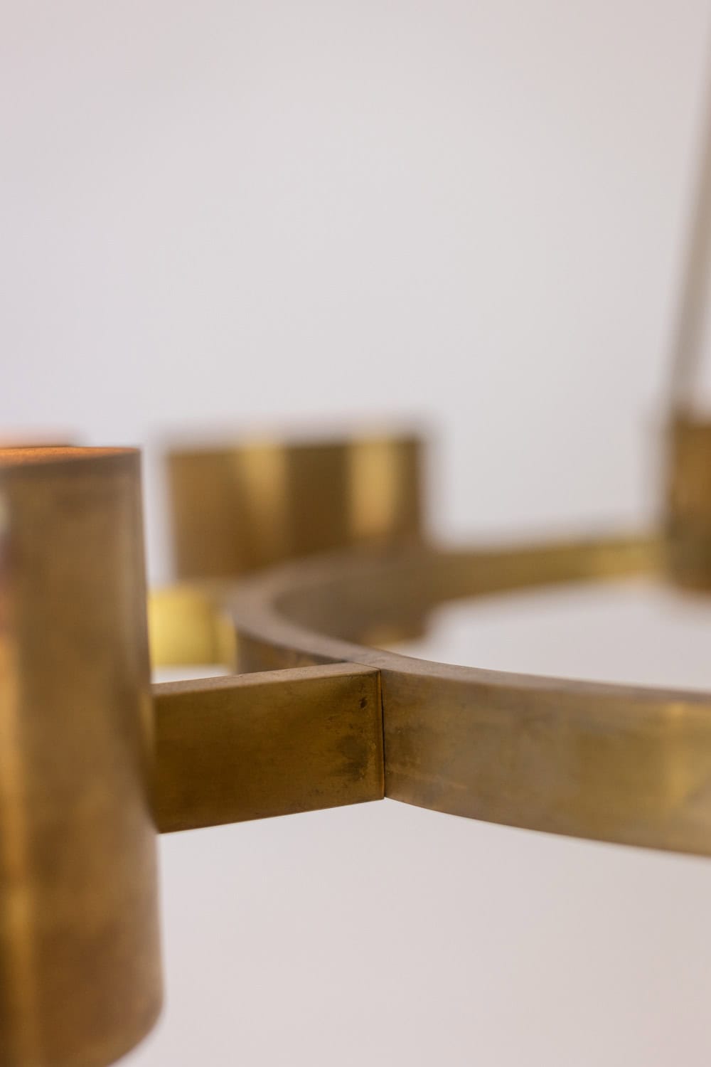 Circular Chandelier, Matte Golden Brass, Contemporary - Image 5