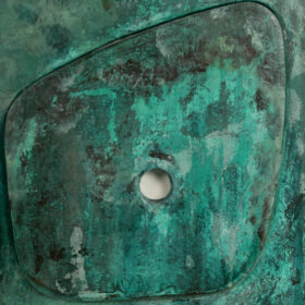 “Sortez du cadre!” Bas-relief, Weathered Wood, Contemporary