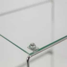 Set of 3 Shelves, Chrome-plated Metal and Glass, 1970s