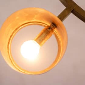 Circular Chandelier, Matte Golden Brass, Contemporary